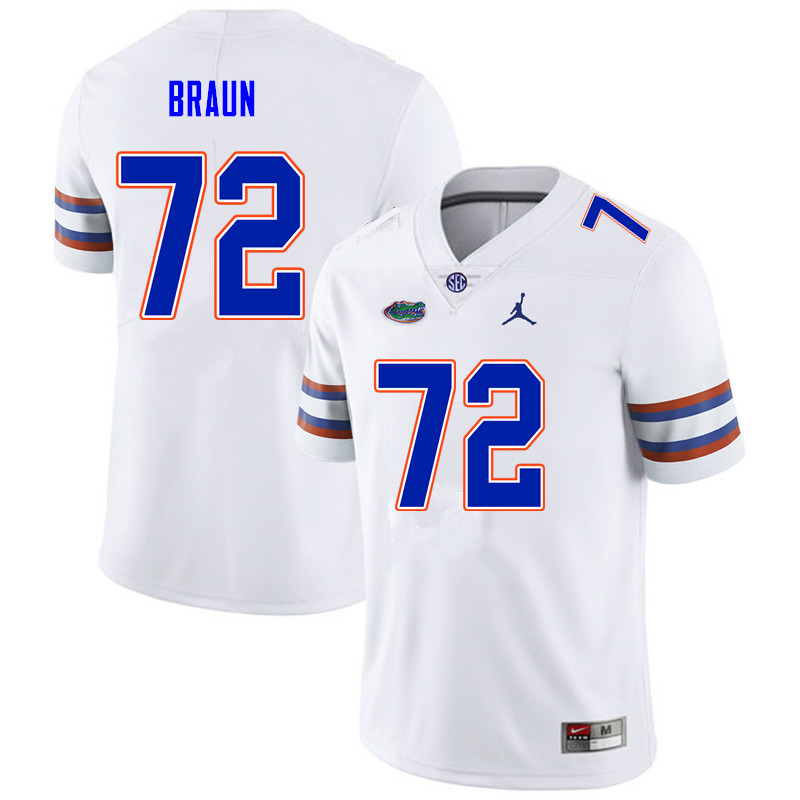 Men #72 Josh Braun Florida Gators College Football Jerseys Sale-White - Click Image to Close